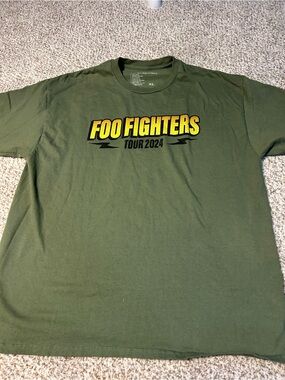 Foo Fighters Tour 2024 Olive Green Short Sleeve Tee